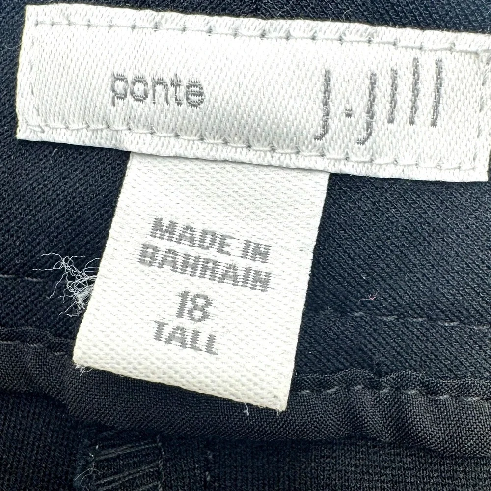 J.JILL Women's 18 Tall‎ Black Ponte Knit Wide Leg Cropped Pants Stretch Comfort